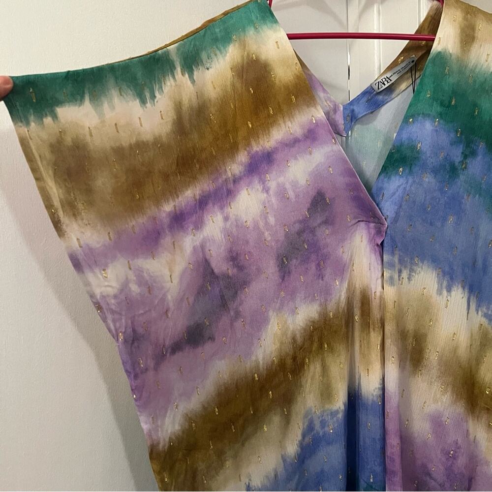 Zara Multi Colored TIE DYE TUNIC DRESS Size XL - XXL - Picture 12 of 14